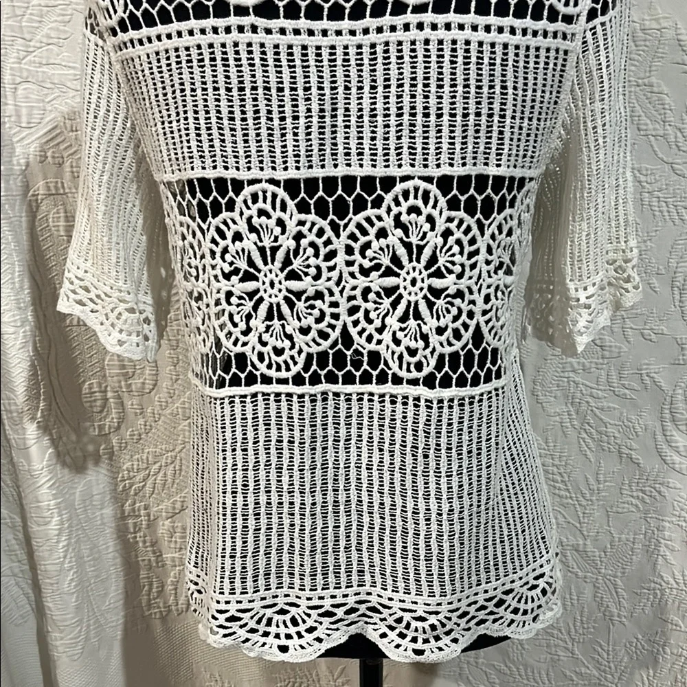 Anthropologie James Coviello Janice Crocheted Top,‎ size small